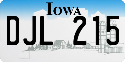 IA license plate DJL215