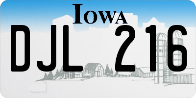 IA license plate DJL216