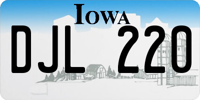 IA license plate DJL220