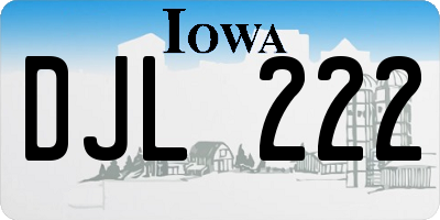 IA license plate DJL222