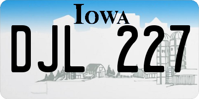 IA license plate DJL227