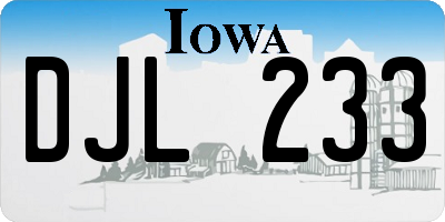 IA license plate DJL233