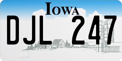 IA license plate DJL247