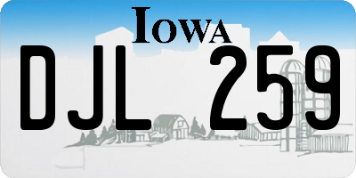 IA license plate DJL259