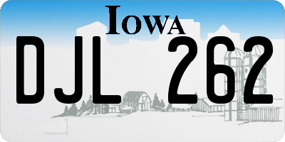 IA license plate DJL262