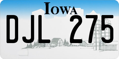 IA license plate DJL275