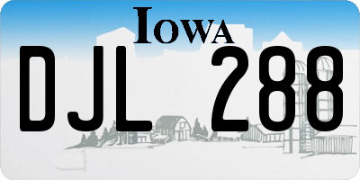 IA license plate DJL288