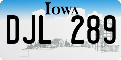 IA license plate DJL289