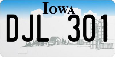 IA license plate DJL301