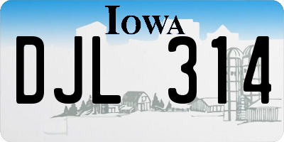 IA license plate DJL314