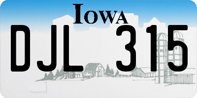 IA license plate DJL315