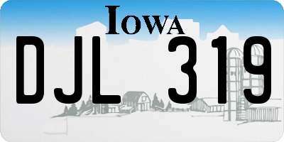 IA license plate DJL319