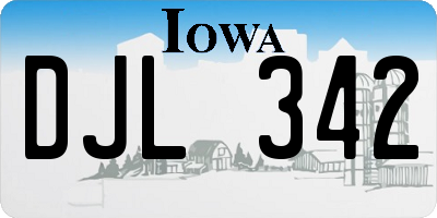IA license plate DJL342