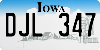 IA license plate DJL347