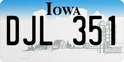 IA license plate DJL351
