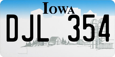 IA license plate DJL354