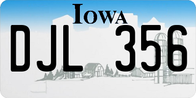IA license plate DJL356