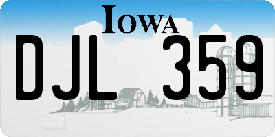 IA license plate DJL359