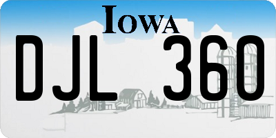 IA license plate DJL360
