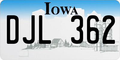 IA license plate DJL362