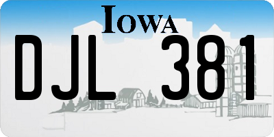 IA license plate DJL381