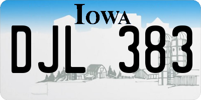 IA license plate DJL383