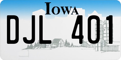 IA license plate DJL401