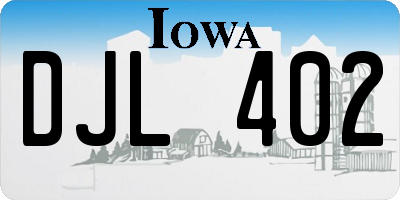 IA license plate DJL402