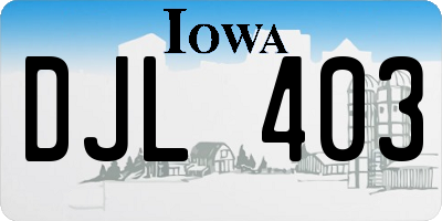 IA license plate DJL403