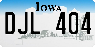 IA license plate DJL404