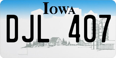 IA license plate DJL407