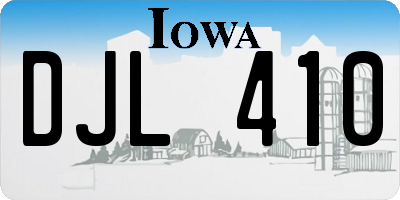 IA license plate DJL410