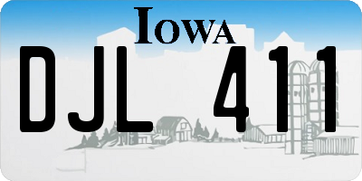 IA license plate DJL411