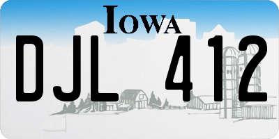 IA license plate DJL412