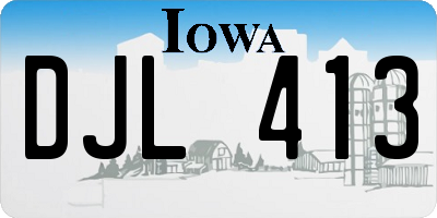 IA license plate DJL413