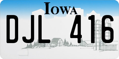 IA license plate DJL416