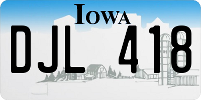IA license plate DJL418