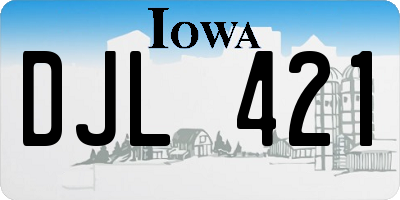 IA license plate DJL421