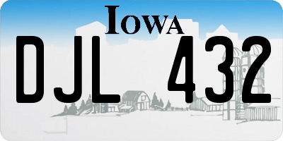 IA license plate DJL432