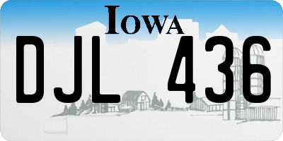 IA license plate DJL436