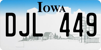 IA license plate DJL449
