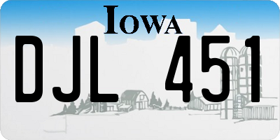 IA license plate DJL451