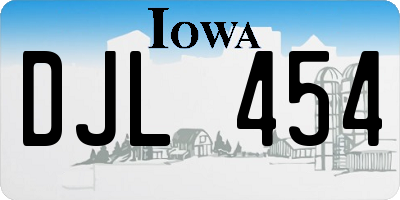 IA license plate DJL454