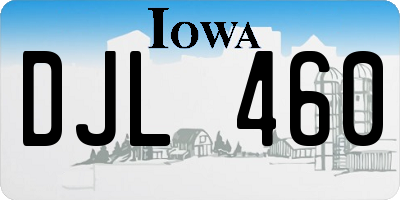 IA license plate DJL460