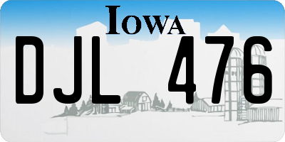 IA license plate DJL476