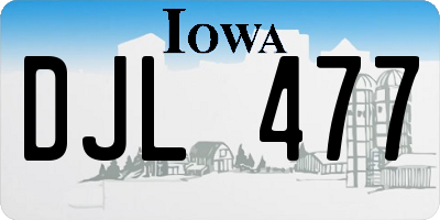 IA license plate DJL477