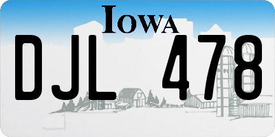 IA license plate DJL478