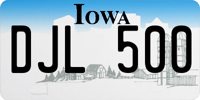 IA license plate DJL500