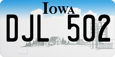 IA license plate DJL502