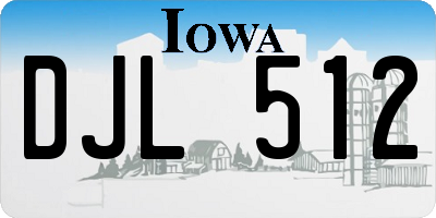 IA license plate DJL512